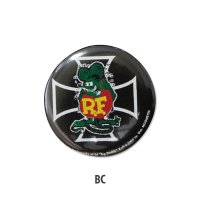 Rat Fink カンバッジ ブラック クロス