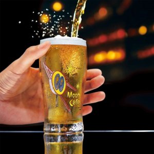 画像: MOON Cafe ビール ハーフサイズ グラス