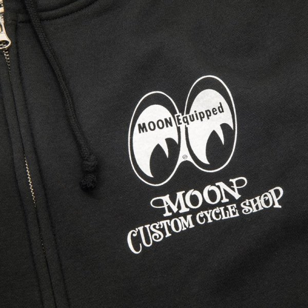 MOON Custom Cycle Shop パンヘッド ジップ フーディー