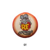 画像: Rat Fink カンバッジ グレー ラットフィンク