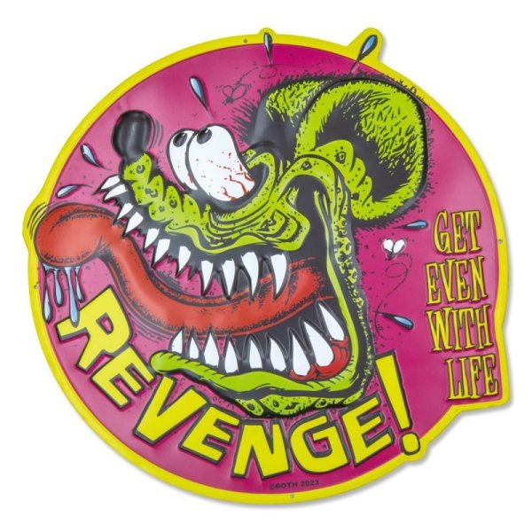 画像1: Rat Fink ティン サイン REVENGE! (1)